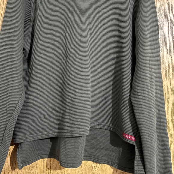 Hard Tail Forever Women’s Green Ribbed Covered Neck Long Sleeve Sweater Sz-M - Picture 4 of 5